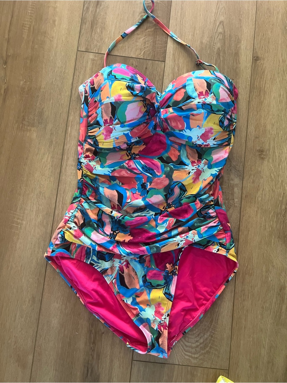 Anne Cole Multicolor Floral One-Piece Swimsuit with Pink Lining